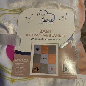 Born Loved Baby Interactive Blanket - 30" x 40" - TEETHING, MIRROR, CRINKLE NEW